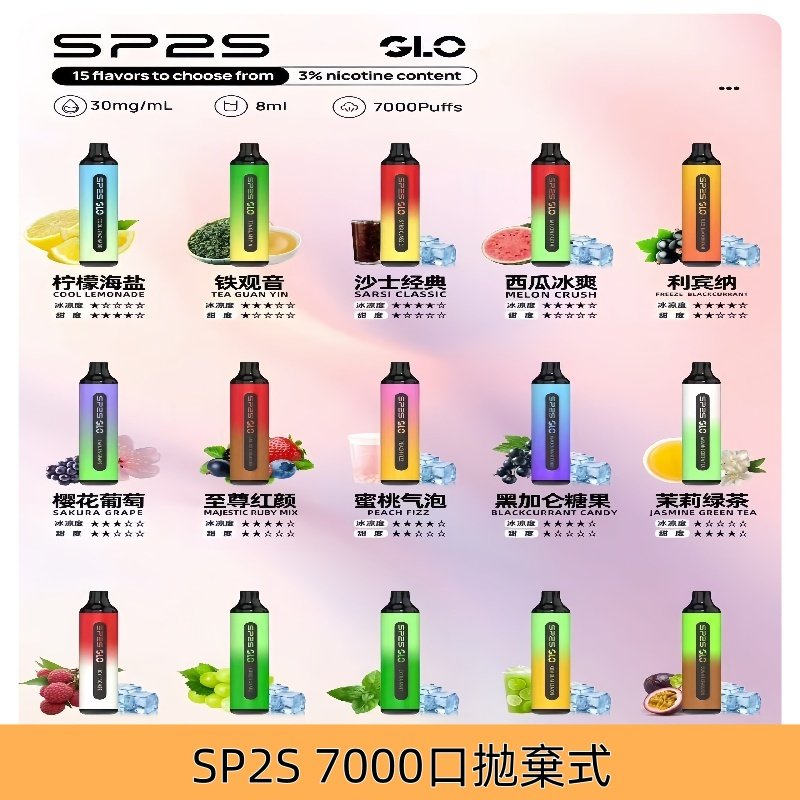SP2S GLO 7000 Puffs拋棄式一次性大容量電子菸